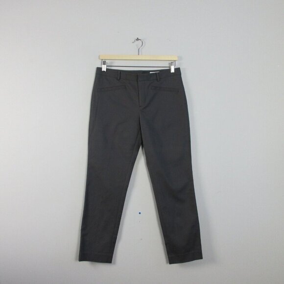 Club Monaco Capri Pants Women 6 Black Cotton Blend Mid Rise Cropped Casual 314 - Picture 1 of 10